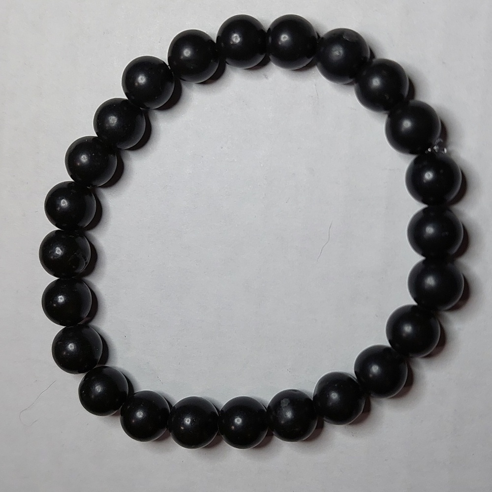 Black Jasper stone 8mm round bead bracelet